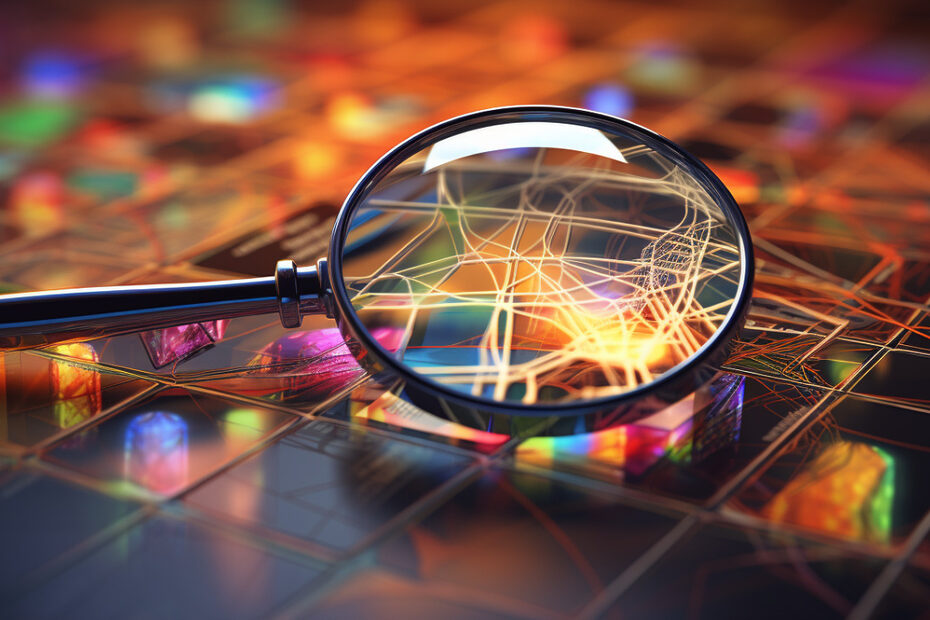 Lupe untersucht Daten