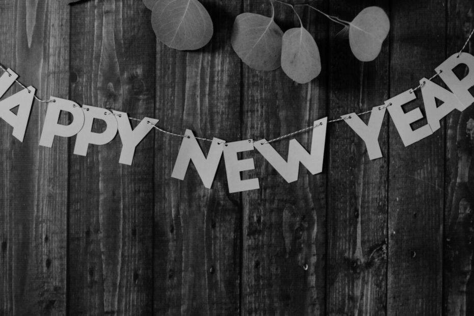 Girlande mit der Aufschrift Happy New Year